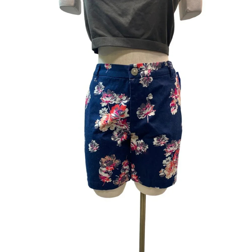 Riders by Lee Navy Blue Pink Floral Floral Shorts
